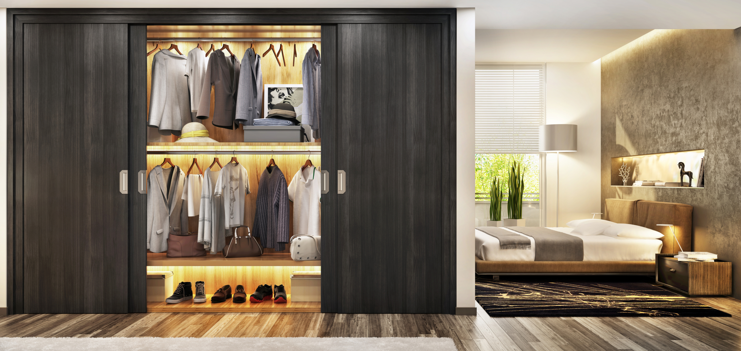 Wardrobe in bedroom